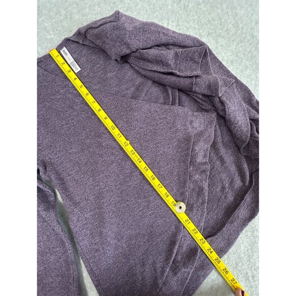 Gilligan & O’Malley Heathered Purple Cascading Open Front Cardigan Sweater XS/S - Picture 6 of 11